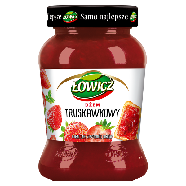 ŁOWICZ DŻEM 450G TRUSKAWKOWY W SŁOIKU zdjęcie 1