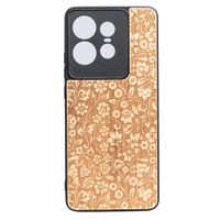 Drewniane Etui Bewood do Motorola Edge 50 Pro KWIATY POLNE ANIEGRE