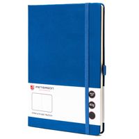 niebieski notes w twardej oprawie zadrukowany w kropki - peterson