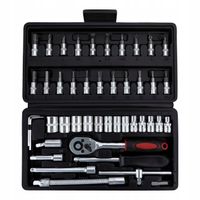 WALIZKA NARZĘDZIOWA ZESTAW NARZĘDZI KLUCZY 46 ELEMENTÓW SUPER ZESTAW