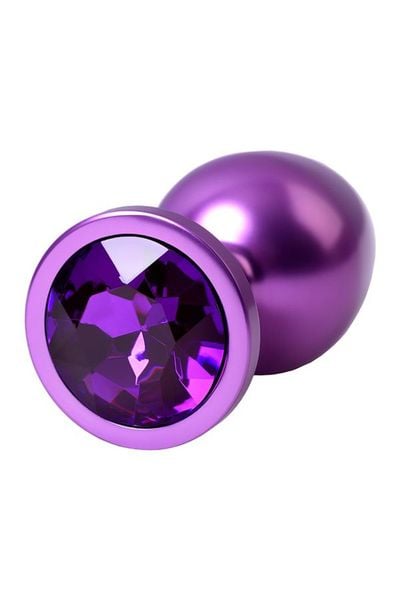 Purple anal plug TOYFA Metal,with a amethyst colored gem zdjęcie 5