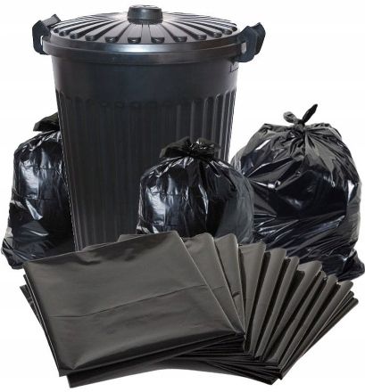 Worki na śmieci czarne do segregacji LDPE BARDZO MOCNE 120L x 100 na Arena.pl