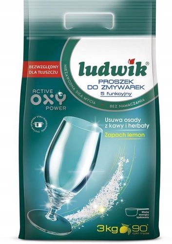 Proszek do zmywarek Ludwik 5-funkcyjny worek 3 kg WYDAJNY CZYSTE NACZYNIA na Arena.pl