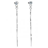 SREBRNE KOLCZYKI DŁUGIE Z CYRKONIAMI NA SZTYFT PRÓBA SREBRA 925