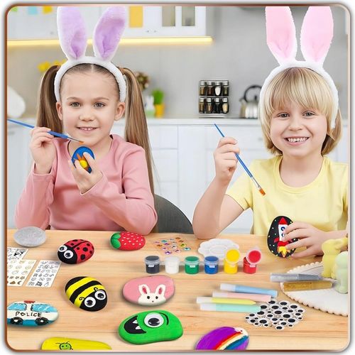 Kamienie do Malowania Zestaw dla Dzieci Farby Kreatywna Zabawka Rękodzieło na Arena.pl