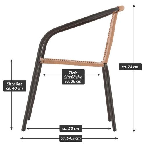 GARTHEN Krzesło bistro, jasnobrązowe, z możliwością sztaplow na Arena.pl