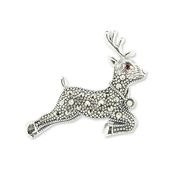 broszka srebrna renifer z markazytami i granatem