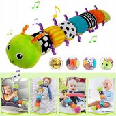 BABY MUSICAL PRZYTULANKA GĄSIENICA, ZABAWKA PLUSZOWA, WSPANIAŁY PREZENT