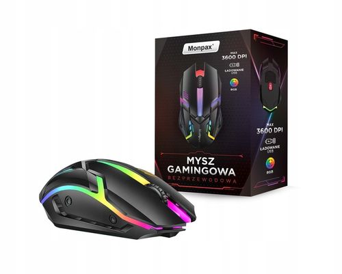 MYSZKA GAMINGOWA MYSZ DLA GRACZY BEZPRZEWODOWA KOMPUTEROWA LED RGB na Arena.pl