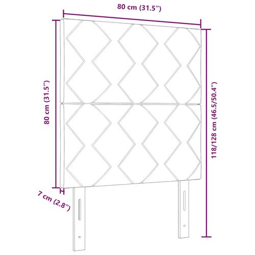 Tapicerowane wezgłowie Geometric ciemnobrązowy 80 cm tkanina na Arena.pl