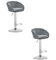 Hoker EAST - aksamit szary / baza chrom x 2