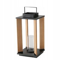 LAMPION LOFTOWY DREWNIANY SZKLANY METALOWY VENTANA 20,7 X 20,7 X 40,5 CM