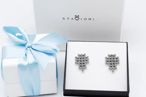 srebrne dostojne kolczyki z markazytami - kdm5526 na Arena.pl