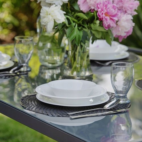 KOMPLET Talerz głęboki 6 sztuk CLASSIC 24,1cm białe szkło opal na Arena.pl