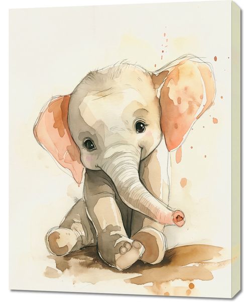Obraz 70x90cm Siwy Słonik zdjęcie 1