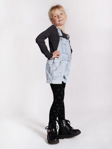 Rajstopy dziewczęce z lurexem serca czarne 140-146 YOCLUB na Arena.pl