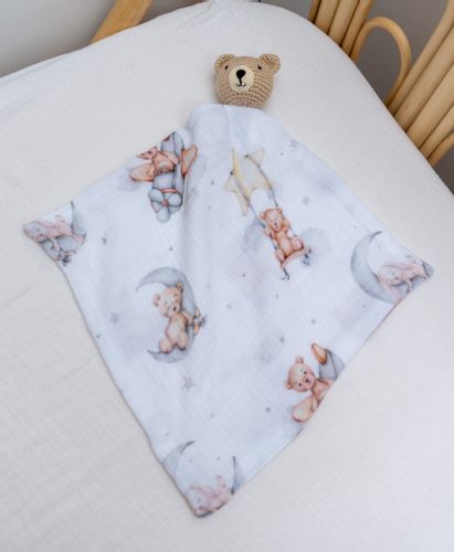 Przytulanka miś muslin personalizacja na Arena.pl