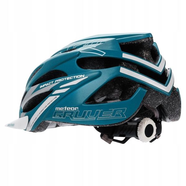 Kask rowerowy regulowany METEOR GRUVER blue/white r.L 58-61 cm zdjęcie 2