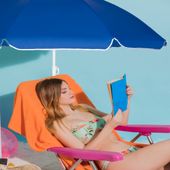 parasol plażowy łamany wbijany 180cm niebieski