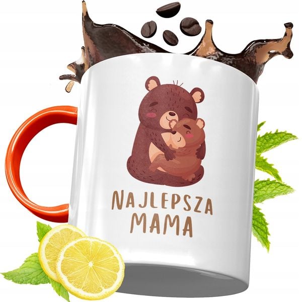 Kubek Pomarańczowy Dla Mamy Mamusi Dzień Mamy Z Nadrukiem Ze Zdjęciem zdjęcie 1