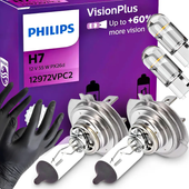 Żarówki Philips H7 Vision Plus 60 12V 55W Homologacja W5W LED + Rękawiczki