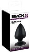 black velvets korek anatomiczny xxl z przyssawką, silikon czarny 14cm