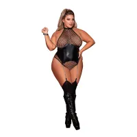 dreamgirl body plus size - elegancki model koronkowy, czarny