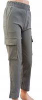 SPODNIE damskie CARGO BOJÓWKI GUMKOWE GNIECIUCHY SZARE S/M