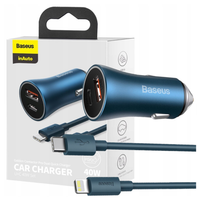ładowarka samochodowa baseus golden contactor pro, usb + usb-c