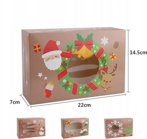 Pudełko świąteczne 22×14,5×7 cm z okienkiem 12szt. na Arena.pl