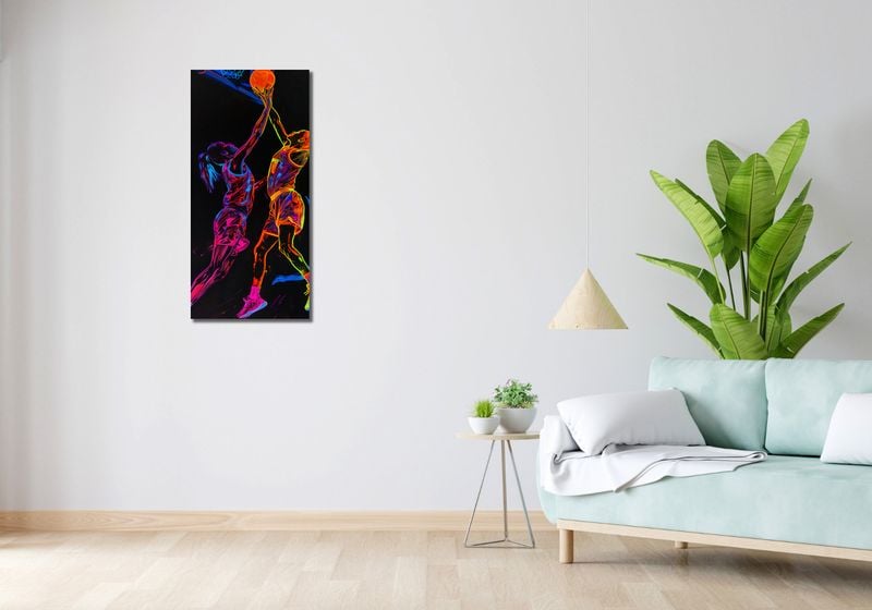 Obraz 40x90cm Mecz W Kosza zdjęcie 2