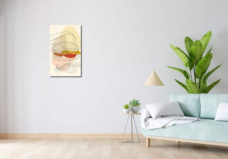 Obraz 40x70cm Cieniutki Burger zdjęcie 2
