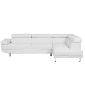 Narożnik ekoskóra lewostronny biały NORREA