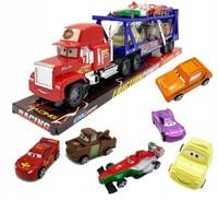 TRUCK AUTO LAWETA TIR MANIEK 6 SAMOCHODÓW AUTA CARS ZYGZAK NAPĘD FRYKCYJNY