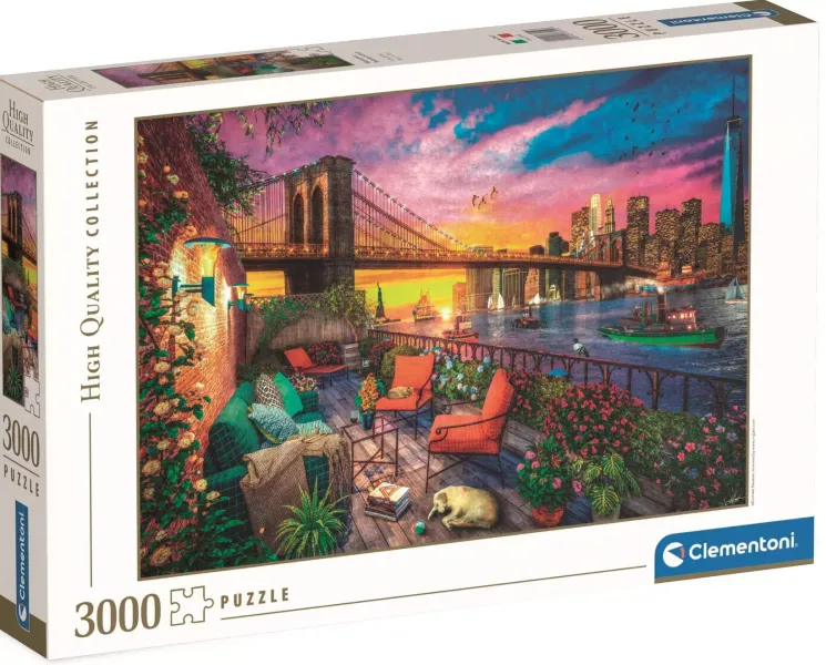 Puzzle 3000 elementów HQ Collection Zachód słońca na balkonie Manhattanu zdjęcie 1