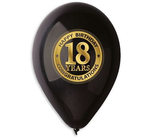 Balony lateksowe na osiemnaste urodziny "18 years", 30 cm 5 szt. na Arena.pl