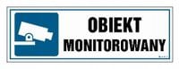 Obiekt Monitorowany Znak Pcv 30X10 Cm, Płyta