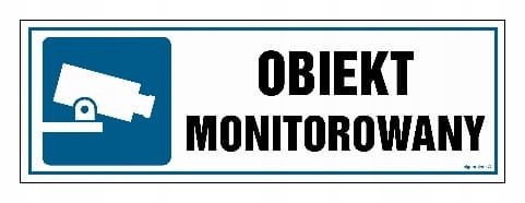 Obiekt Monitorowany Znak Pcv 30X10 Cm, Płyta na Arena.pl