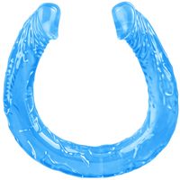 DWUSTRONNY PENIS POCHWOWO ANALNY 45 cm KOLORY NIEBIESKI