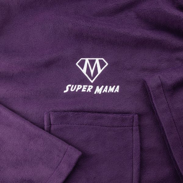 Kocyko-szlafrok SUPER MAMA - Śliwka zdjęcie 4
