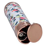 Zapalniczka Żarowa ''Białe tło + kolorowe kwiaty (róż, turkus, żółć)''