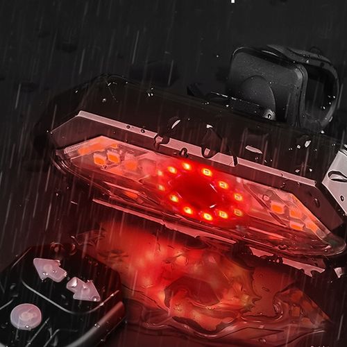 Lampka rowerowa tylna KIERUNKOWSKAZ tył na rower sygnalizator USB + pilot na Arena.pl