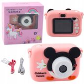 Aparat cyfrowy 48Mpx HD 1080P Myszka różowy 120x120 mm Leantoys
