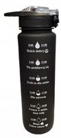 Butelka motywacyjna Bidon Smukee CZARNY Bidon motywacyjny ze słomką