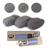 ZESTAW DO POLEROWANIA METALU 3 x WEŁNA STALOWA + PASTA K2 ALUCHROM POLERKA