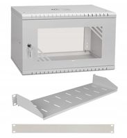 Szafa RACK 19" 6U 350mm + półka + maskownica StalFlex RC19-6U-350GGZ-LIGHT