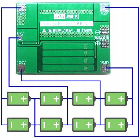 BMS 4S 40A 16.8V 18650 Balanser ładowarka li-ion na Arena.pl