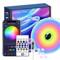 TAŚMA NEON LED 5M RGB BLUETOOTH APLIKACJA PILOT WODODPORNA PASEK BLUETOOTH