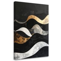 Obraz do salonu loftu biura, Abstrakcja geometryczna złoto czarna