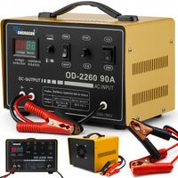 ROZRUCH 12/24V PROSTOWNIK SAMOCHODOWY Z ROZRUCHEM DO ŁADOWANIA MOC 90A LCD